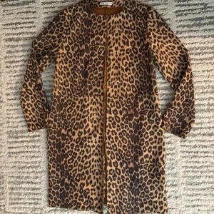 Zara Tan Leopard Print Cape Jacket